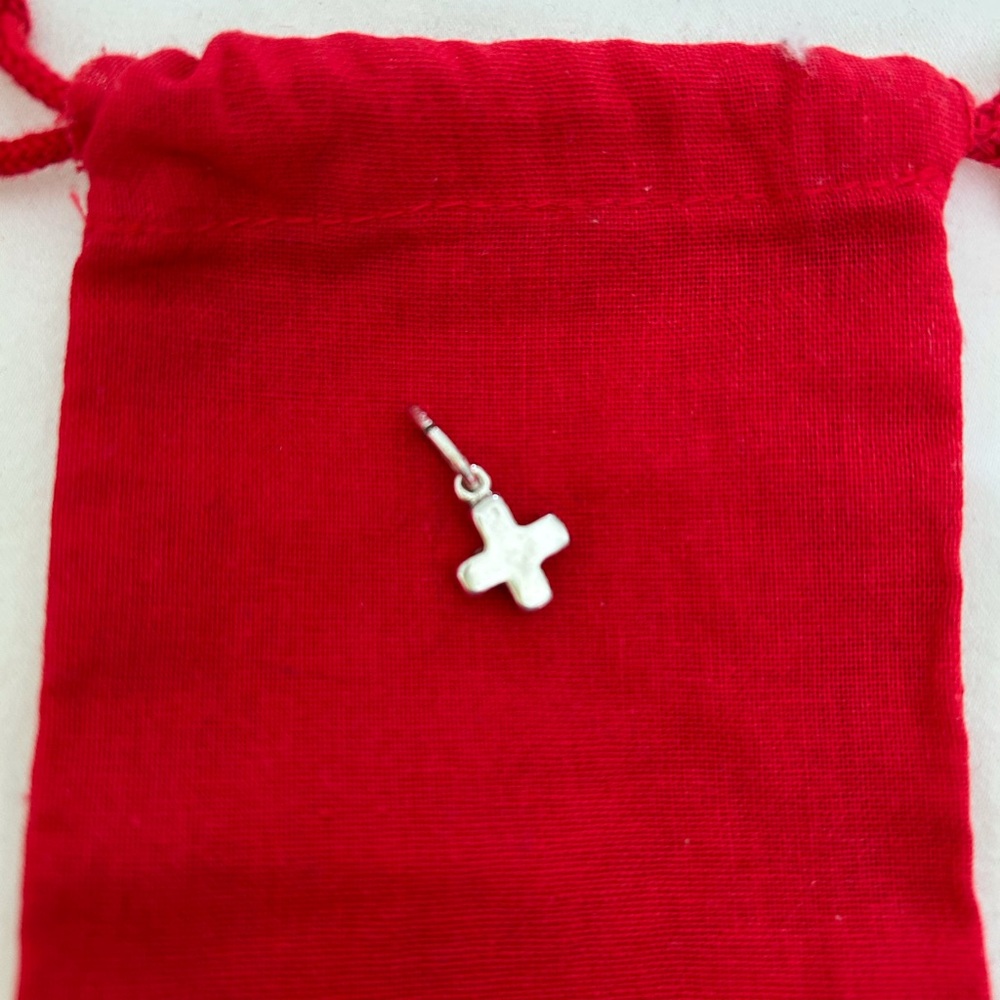 UNO de 50 Silver-plated cross charm.  BAG NOT INCLUDED.